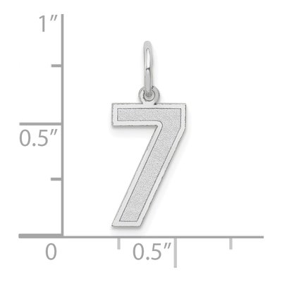 14K White Gold Number 7 Charm – view 4