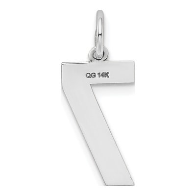 14K White Gold Number 7 Charm – view 5