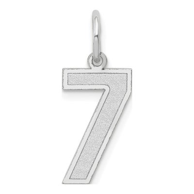 14K White Gold Number 7 Charm