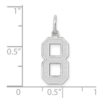 14K White Gold Number 8 Charm – view 4