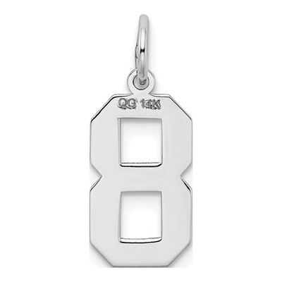 14K White Gold Number 8 Charm – view 5