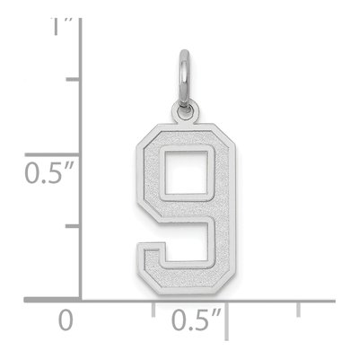 14K White Gold Number 9 Charm – view 3