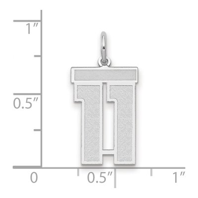 14K White Gold Number 11 Charm – view 2