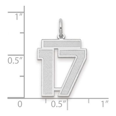 14K White Gold Number 17 Charm – view 2