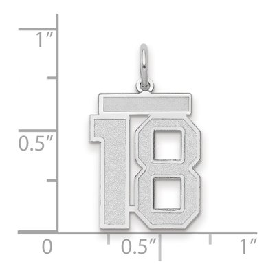 14K White Gold Number 18 Charm – view 3