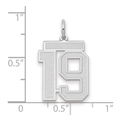 14K White Gold Number 19 Pendant – view 2