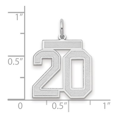 14K White Gold Number 20 Pendant – view 2