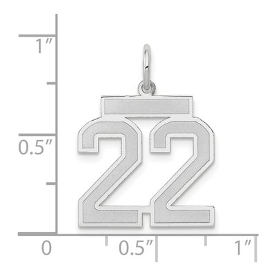 14K White Gold Number 22 Charm – view 5