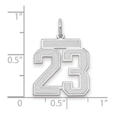 14K White Gold Number 23 Pendant – view 2