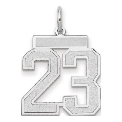 14K White Gold Number 23 Pendant