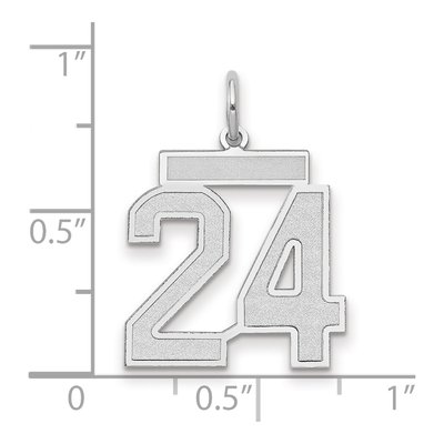 14K White Gold Number 24 Charm – view 3