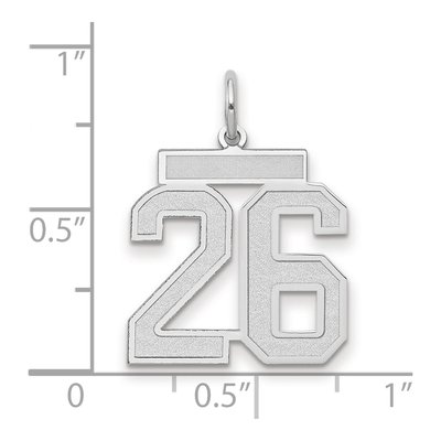 14K White Gold Number 26 Pendant – view 2