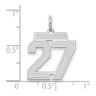 14K White Gold Number 27 Charm – view 2