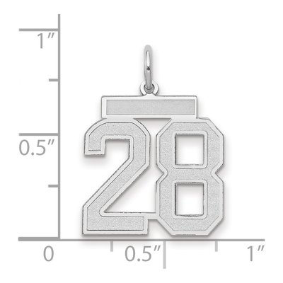 14K White Gold Number 28 Pendant – view 2