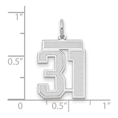 14K White Gold Number 31 Pendant – view 2