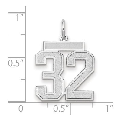 14K White Gold Number 32 Pendant – view 3