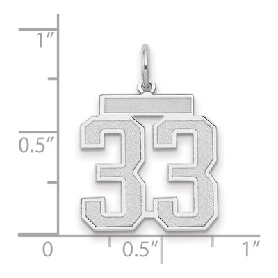 14K White Gold Number 33 Charm – view 2