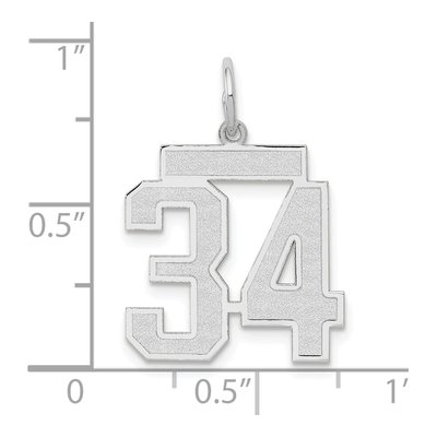14K White Gold Number 34 Charm – view 3
