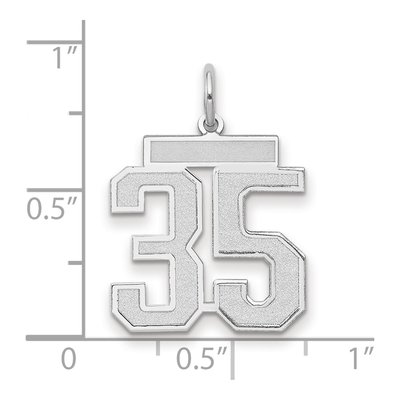14K White Gold Number 35 Pendant – view 2