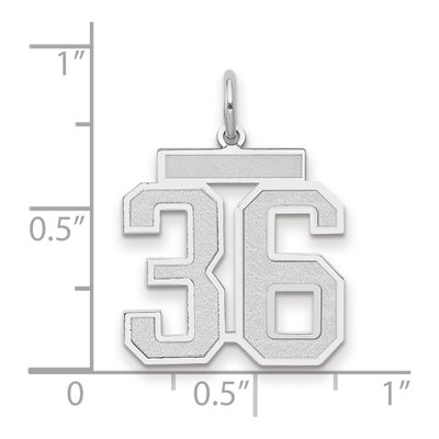 14K White Gold Number 36 Pendant – view 2