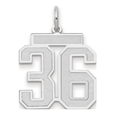 14K White Gold Number 36 Pendant