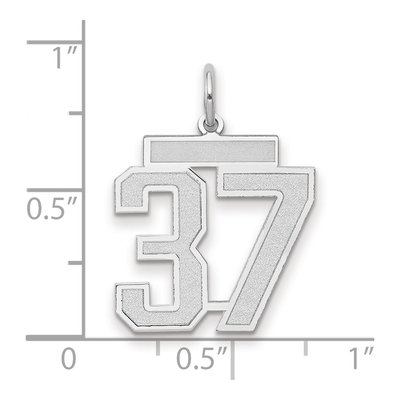 14K White Gold Number 37 Charm – view 2