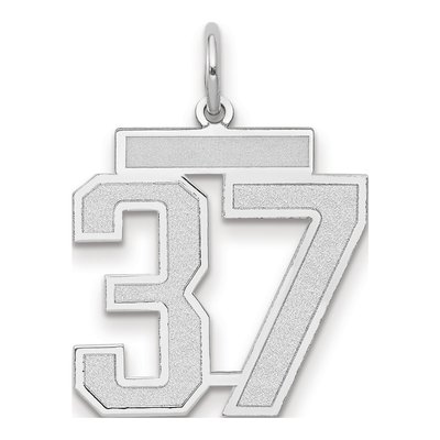 14K White Gold Number 37 Charm