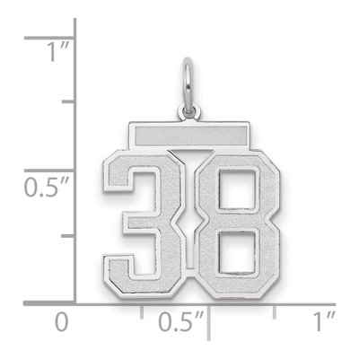 14K White Gold Number 38 Pendant – view 2