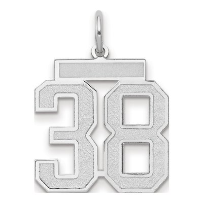 14K White Gold Number 38 Pendant