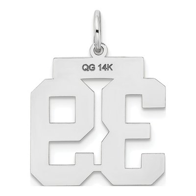 14K White Gold Number 39 Pendant – view 3