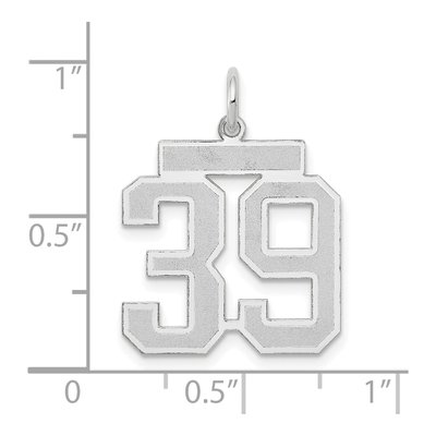14K White Gold Number 39 Pendant – view 4