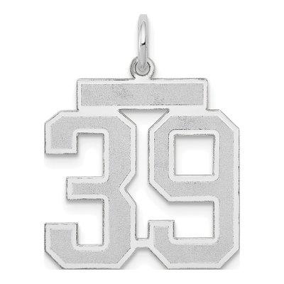 14K White Gold Number 39 Pendant
