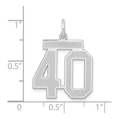 14K White Gold Number 40 Charm – view 3
