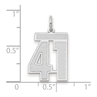 14K White Gold Number 41 Charm – view 2