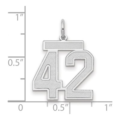 14K White Gold Number 42 Charm – view 2