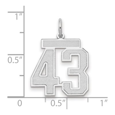 14K White Gold Number 43 Pendant – view 2