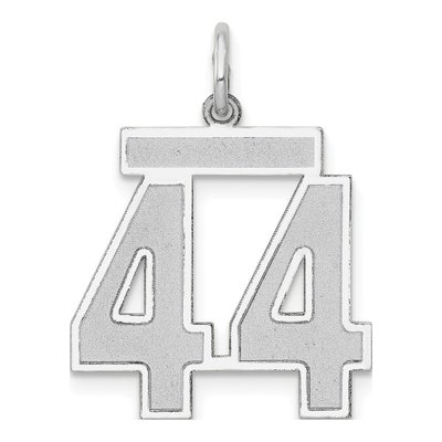 14K White Gold Number 44 Charm