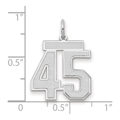 14K White Gold Number 45 Charm – view 2