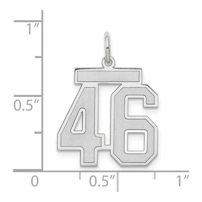 14K White Gold Number 46 Charm – view 4