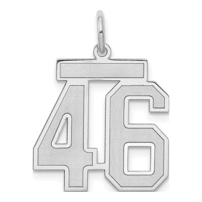 14K White Gold Number 46 Charm