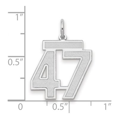 14K White Gold Number 47 Pendant – view 2