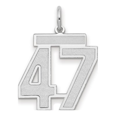 14K White Gold Number 47 Pendant