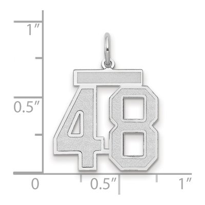 14K White Gold Number 48 Pendant – view 2