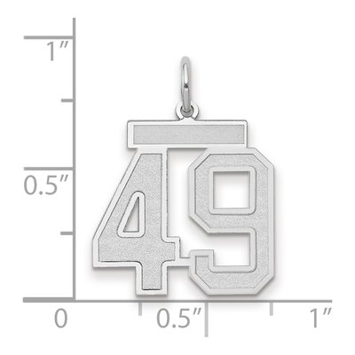 14K White Gold Number 49 Pendant – view 2
