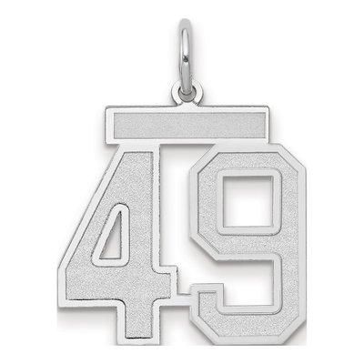 14K White Gold Number 49 Pendant