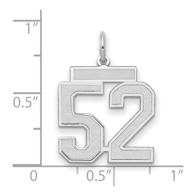 14K White Gold Number 52 Pendant – view 2