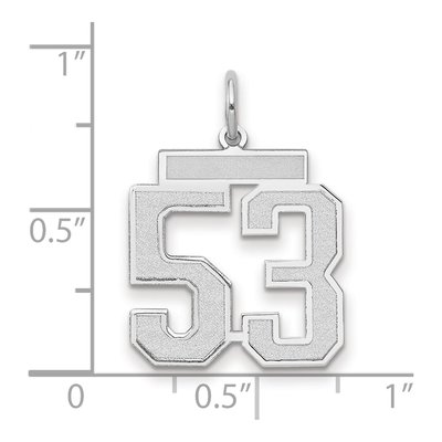 14K White Gold Number 53 Charm – view 3