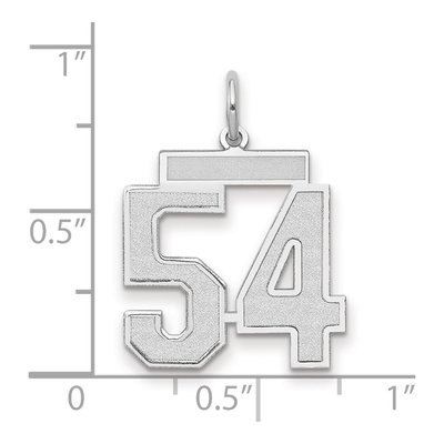 14K White Gold Number 54 Pendant – view 2