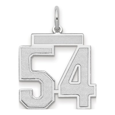 14K White Gold Number 54 Pendant