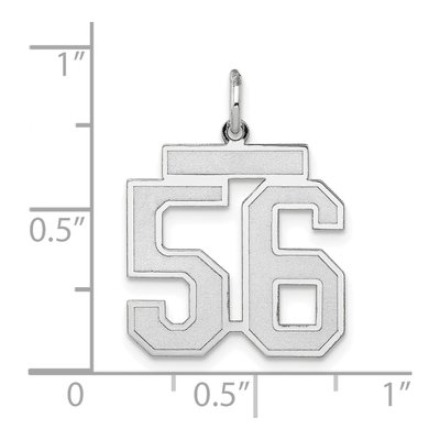 14K White Gold Number 56 Charm – view 3